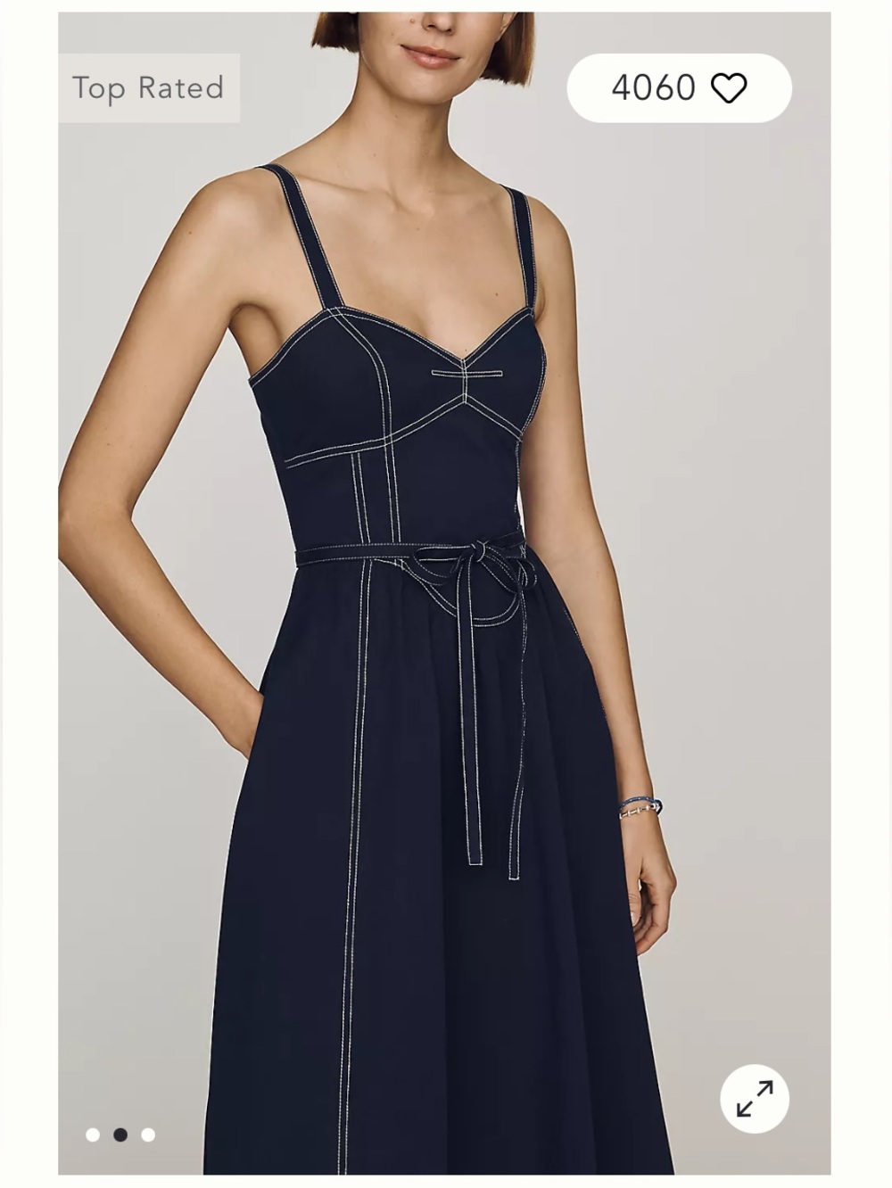 NWT Size M - Mare Mare Cotton Seamed Midi Dress (NWT US$ 168)